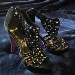 Sergio Zelcer  gold studded heels